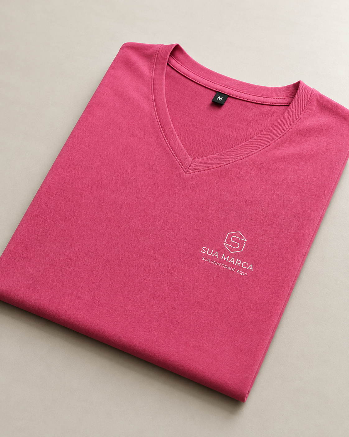 Camisa de algodão rosa personalizada