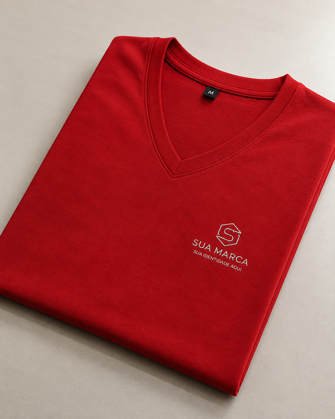 Camisa de algodão vermelha personalizada