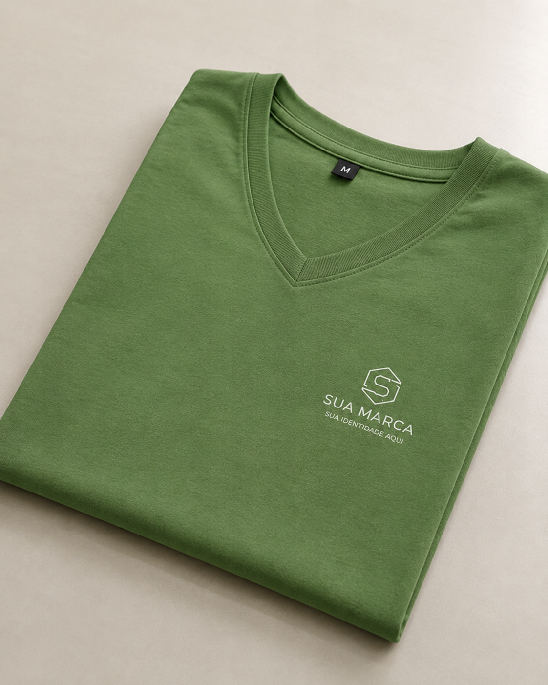 Camisa de algodão verde personalizada