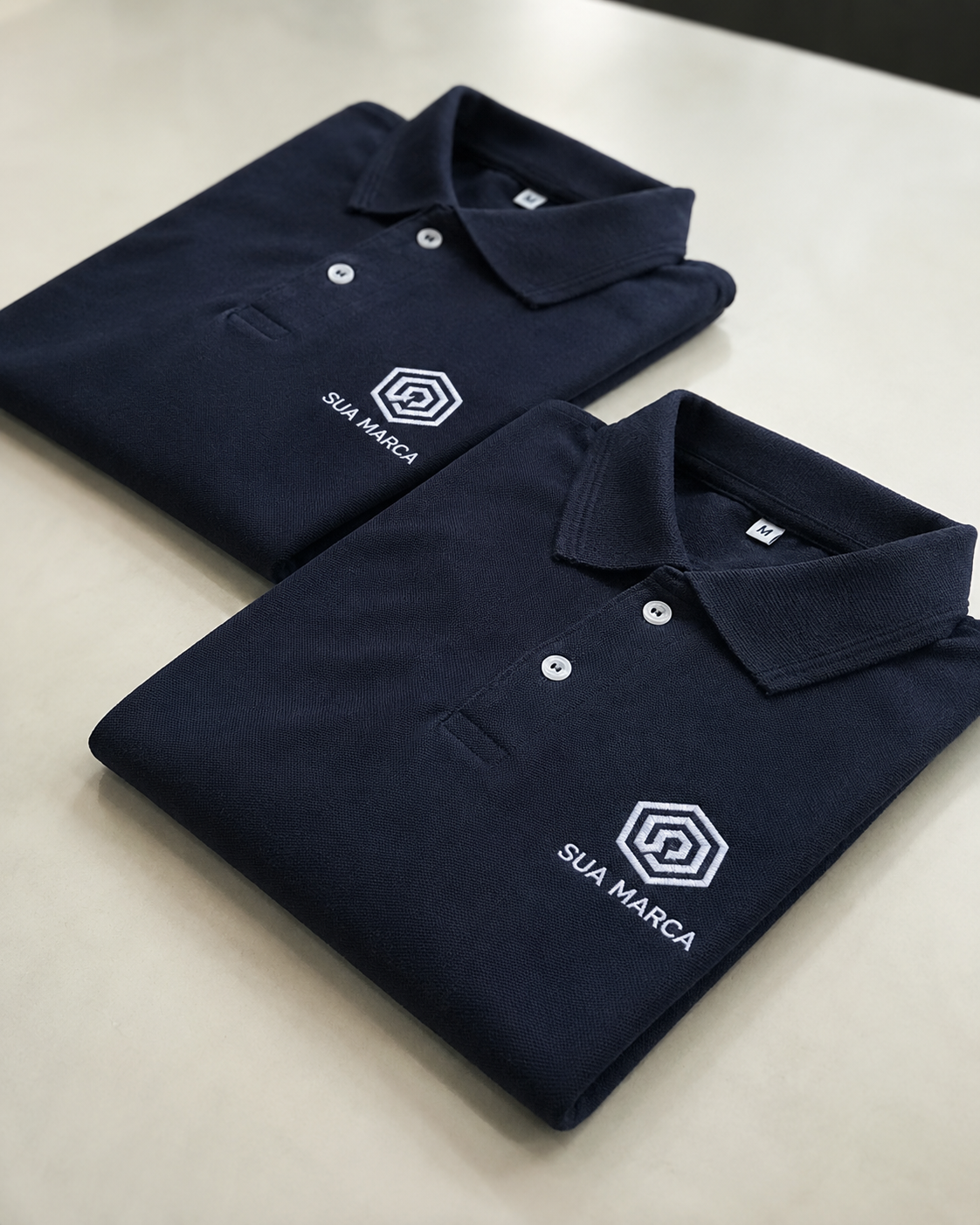 Golas polo azul marinho personalizadas