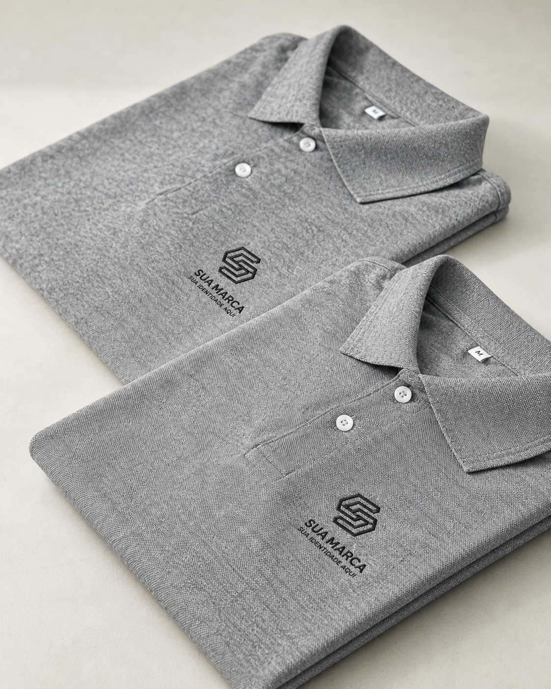 Golas polo cinza personalizadas