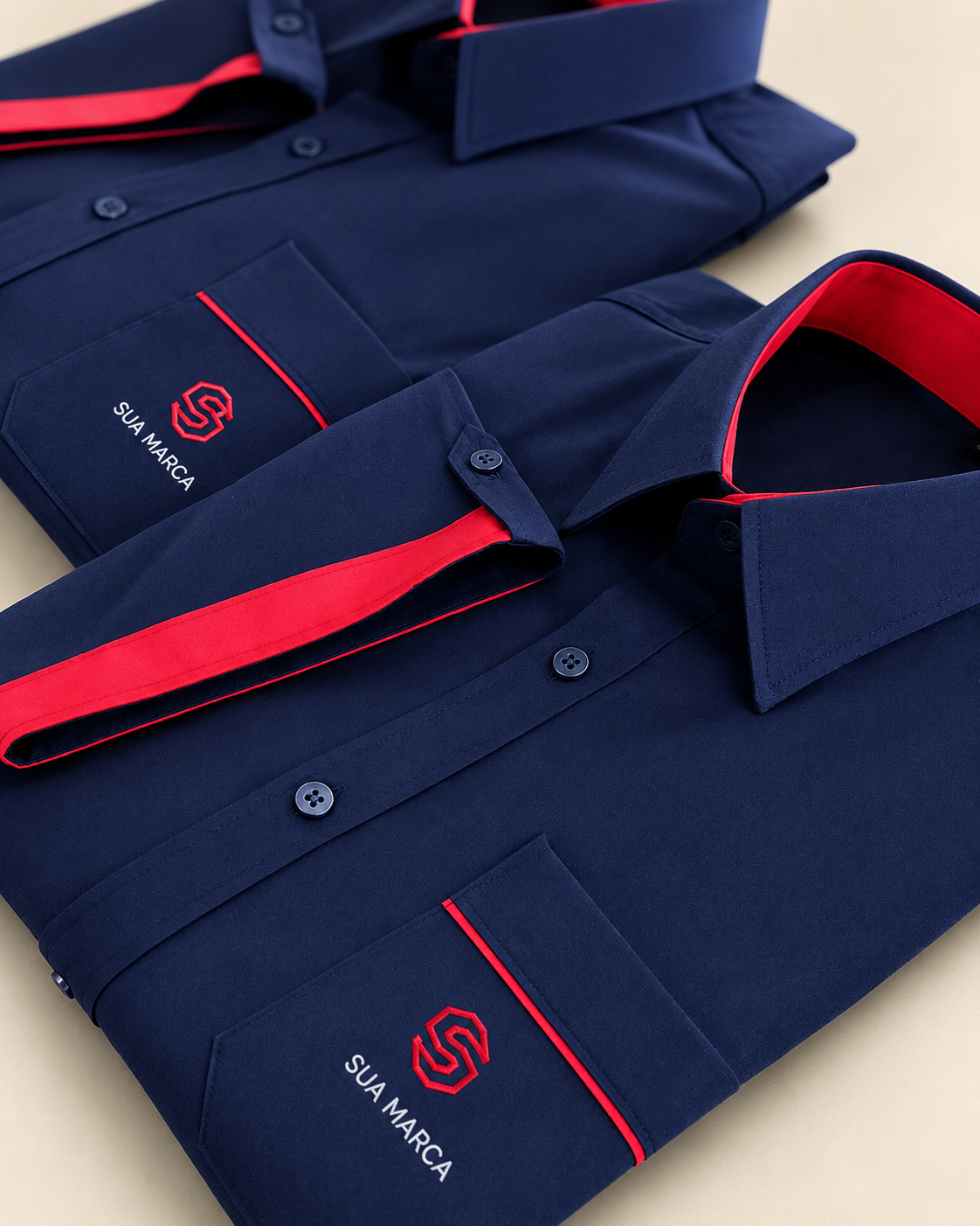 Camisa social azul marinho personalizada