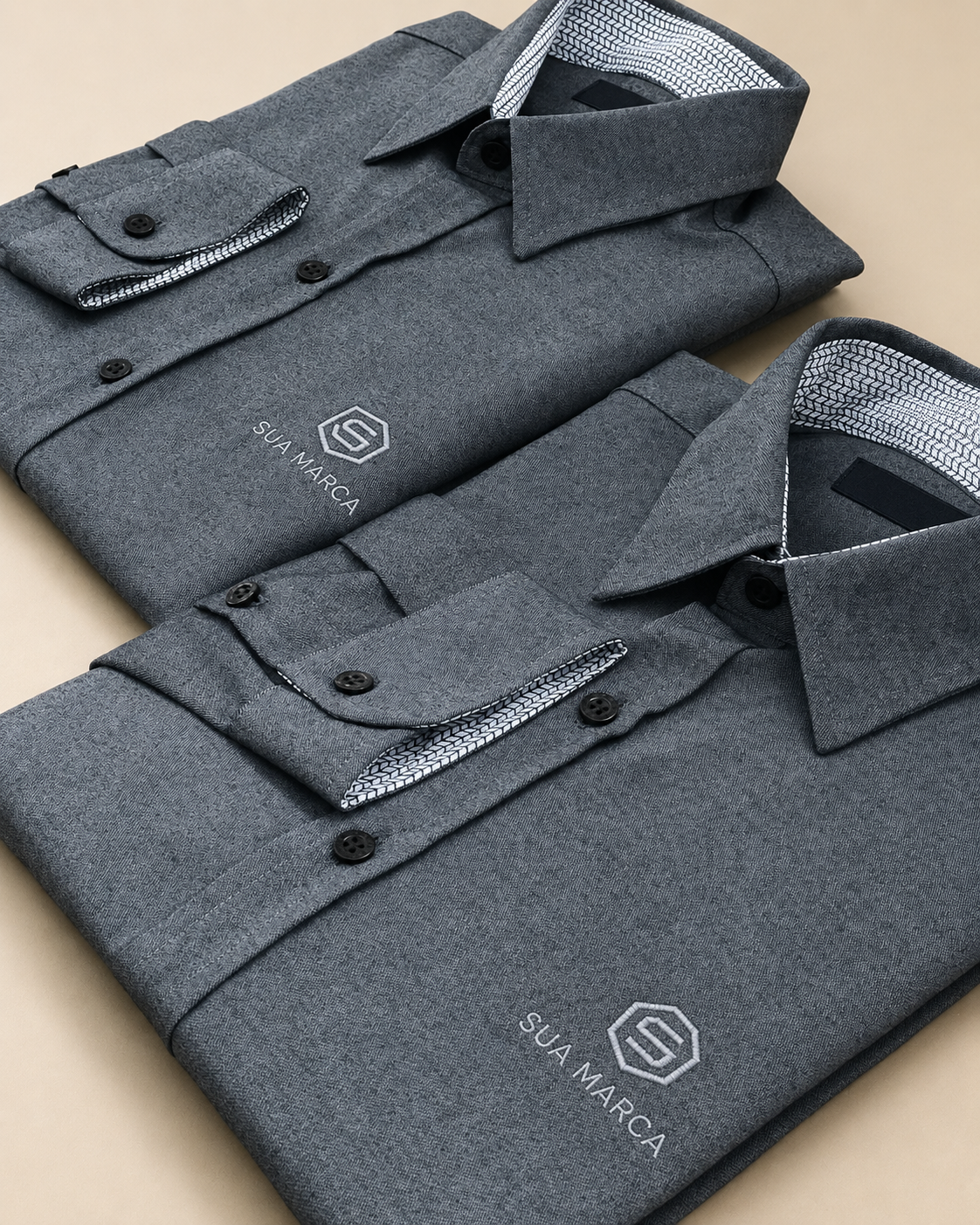 Camisa social cinza personalizada