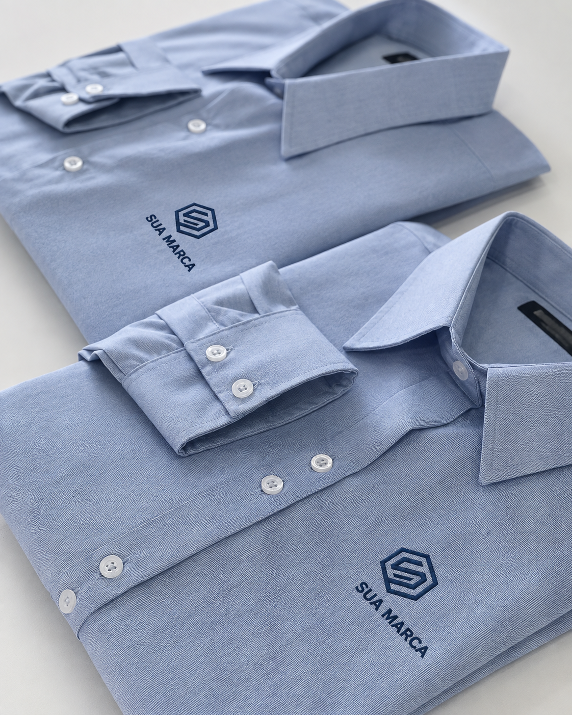 Camisa social azul clara personalizada