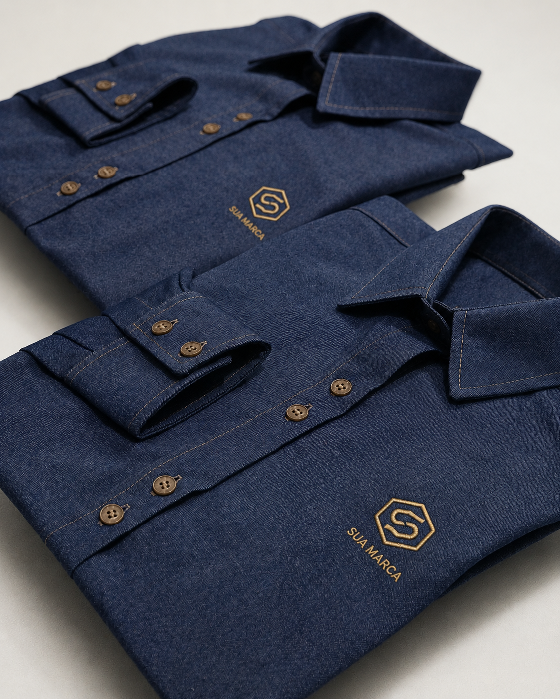 Camisa social jeans personalizada